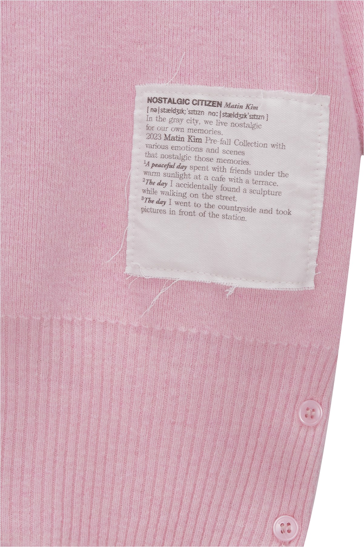 Matin Kim Typo Patch Round Cardigan In Pink | Cardigans for Matin Kim Typo Patch Round Cardigan In Pink | Cardigans for