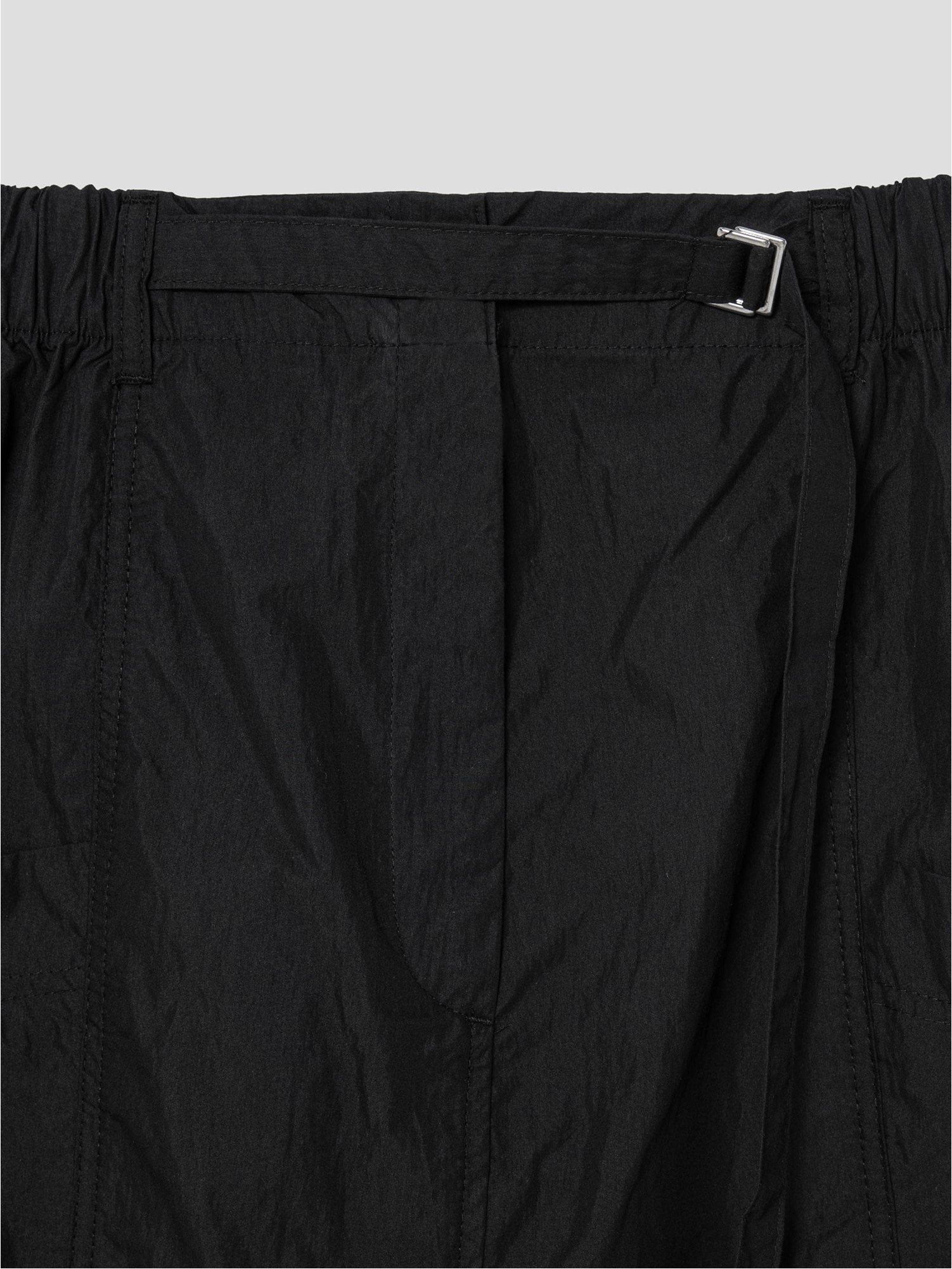 【INCHANT ME】Pocket nylon long skirt 8seconds Cotton Nylon Pocket Long Skirt Black | A-Line for