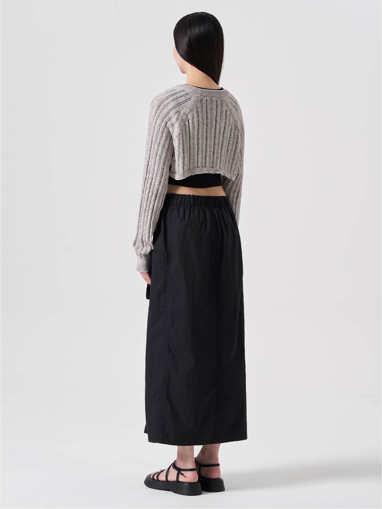 【BAON】Hesid Summer Banding Nylon Long Skirt Peak banding nylon long skirt - hijjoo | 60% - Asian Fashion