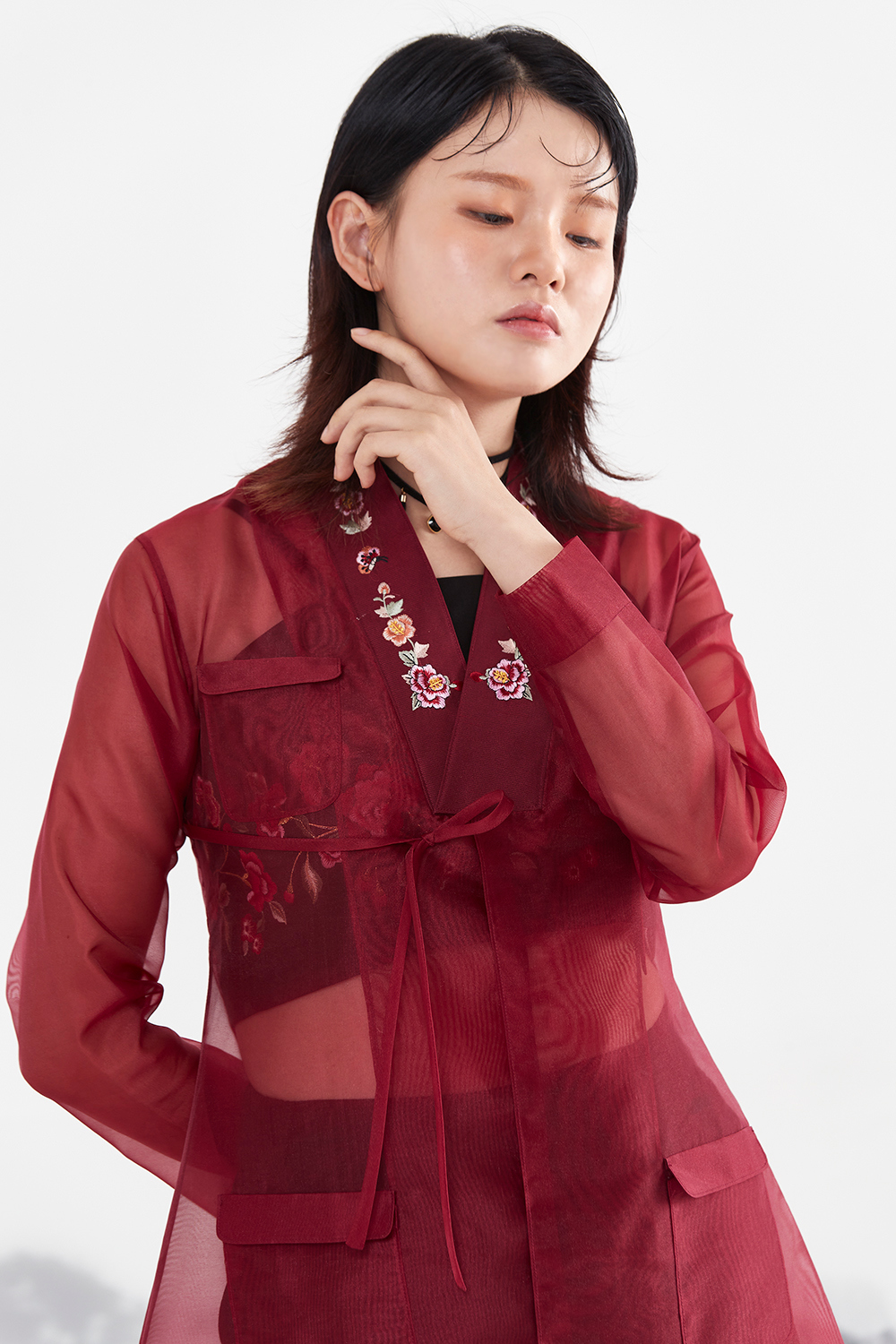 LEESLE Silver Month Maxi See Through Coating Coat | KOODING