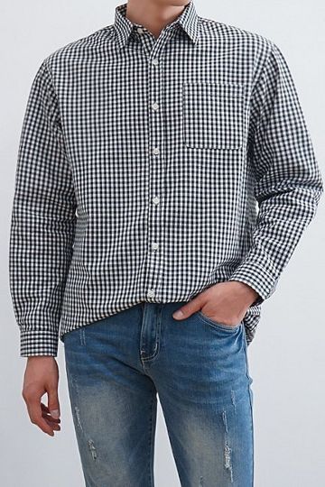 8seconds Two Pockets Ombre Check Shirt Blue | Plaid for Men 8seconds Two Pockets Ombre Check Shirt Blue | Plaid for Men