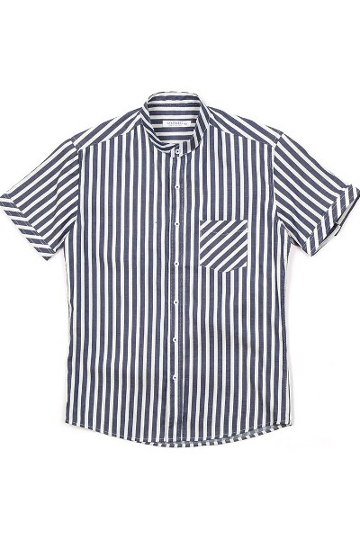 ★COVERNAT★ Whale Logo Stripe Half Shirt Navy Covernat Unisex Whale Logo Stripes Shirt Navy | Striped for