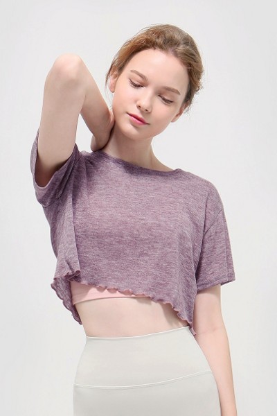 Matin Kim Blurred Logo Crop Top In White | Basic Tees for