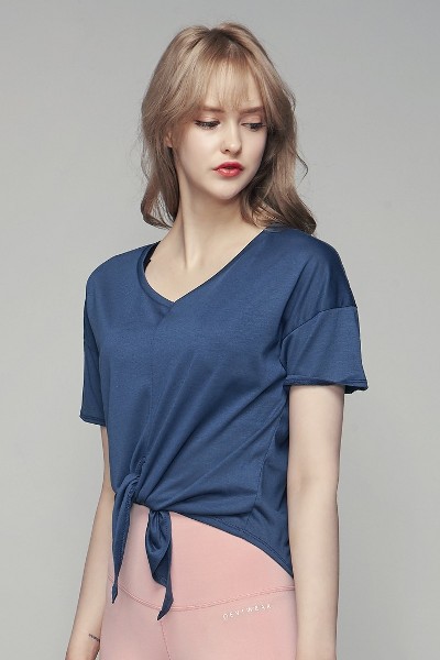 Matin Kim Matin Shade Logo Crop Top In Sky | Basic Tees for