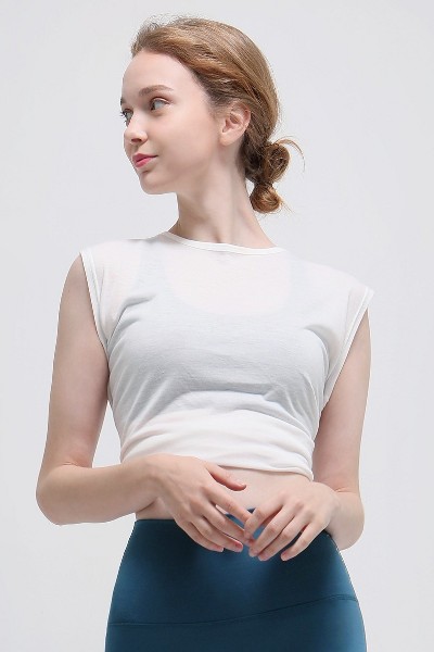 Matin Kim Blurred Logo Crop Top In Charcoal | Basic Tees for