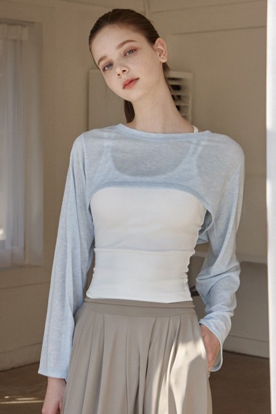 Tシャツ・カットソー [MATINKIM]matin shade logo top in white LOGO TOP IN WHITE – Matin Kim