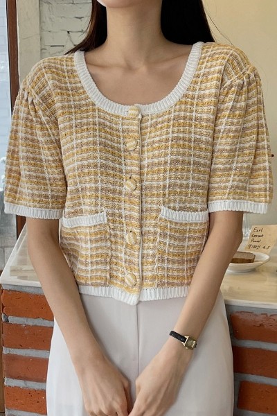 TWEE Tom Tweed Short Sleeve Cardigan | Cardigans for Women TWEE Tom Tweed Short Sleeve Cardigan | Cardigans for Women
