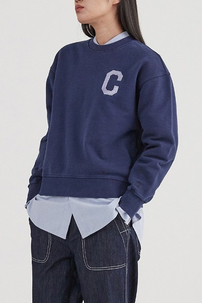 Covernat Unisex Small Arch Logo Sweatshirt Navy