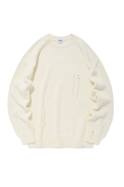 Matin Kim Braid Texture Knit Pullover In Black | Crewneck