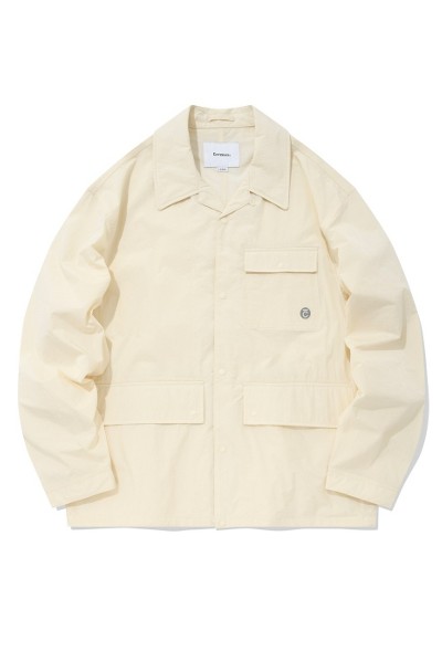 [COVERNAT]★FLEECED COLLARLESS JACKET Covernat Unisex Fleeced Collarless Jacket Light Gray
