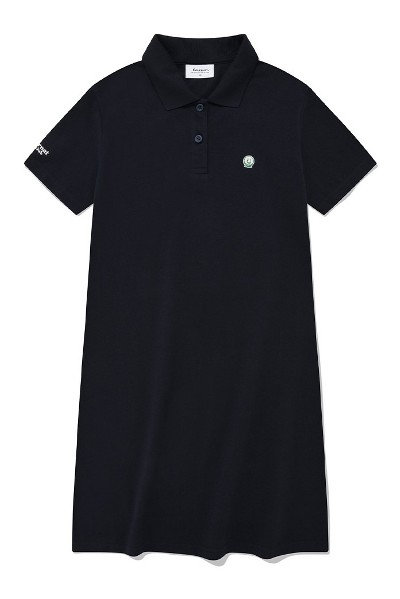 MLB Heart Short Sleeve Pique Dress NY Yankees Black | Basic