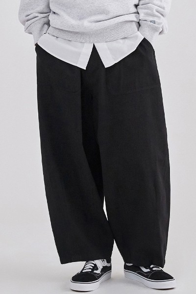 Covernat Unisex Daily Ankle Cut Wide Balloon Pants Black | Wide