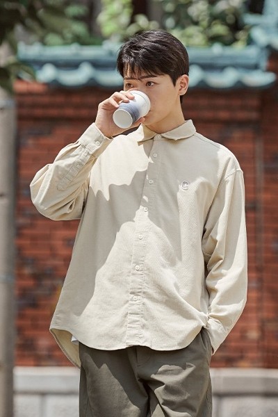 ★COVERNAT★ C Logo Oxford Half Shirt Purple Covernat Unisex C Logo Oxford Half Shirt Purple | Collared