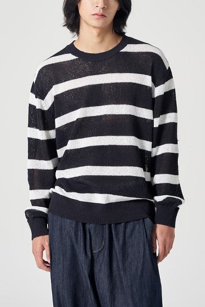 Covernat Unisex Lambs Wool Arch Logo Crew Neck Knit Ivory