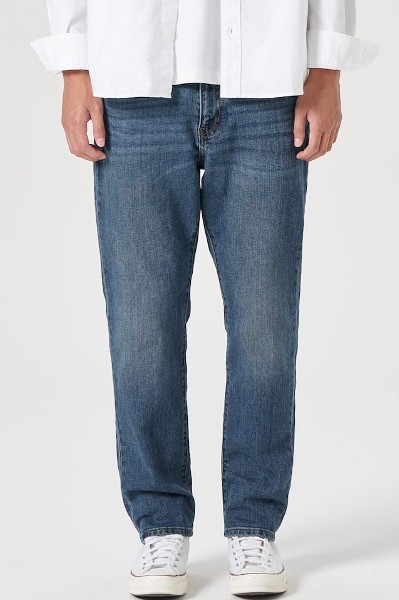 8seconds Semi Flared Fit Denim Pants Black | Relaxed for Men