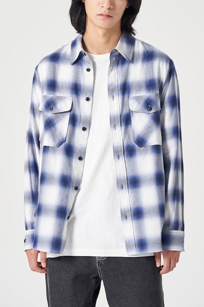 8seconds Cotton Tartan Check Shirt Blue | Plaid for Men