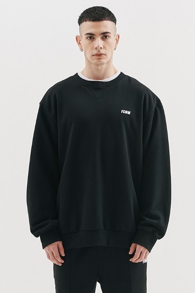 Covernat Unisex C Logo Crew Neck Knit Melange Gray