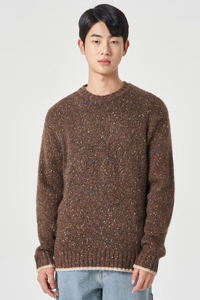 [COVERNAT]★LAMBSWOOL C LOGO CREWNECK KNIT Covernat Unisex Lambs Wool C Logo Crew Neck Knit Blue