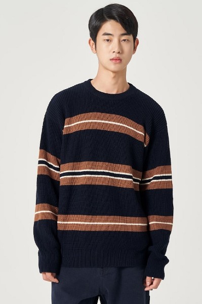 [COVERNAT]★LAMBSWOOL C LOGO CREWNECK KNIT Covernat Unisex Lambs Wool C Logo Crew Neck Knit Blue