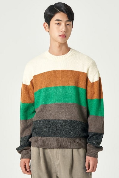 Covernat Unisex Cable Round Half Knit Green | Crewneck for