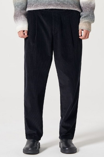 【SATIIIZ】Toz Fold Corduroy Balloon Pants 8seconds Vertical Corduroy Balloon Pants Purple | Chinos for