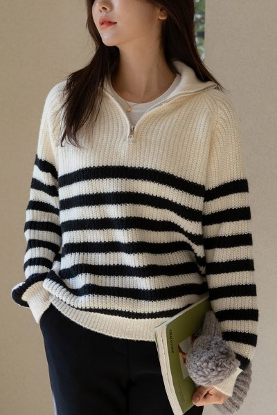 JUSTONE Touch Half Open Loose Fit Knit