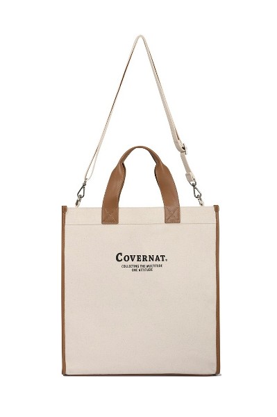 Covernat Wool Check Tote Bag Brown | Totes for Women | KOODING