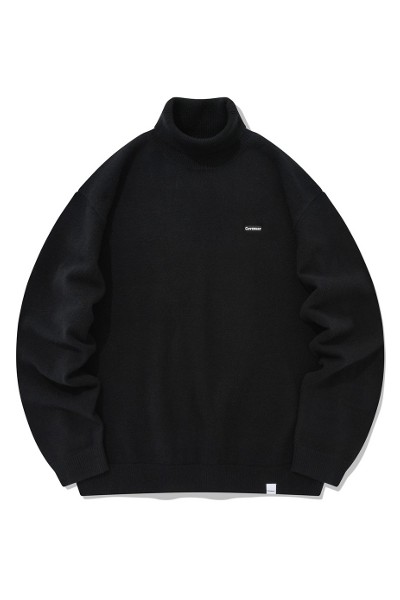 ニット・セーター COVERNAT C LOGO TURTLENECK KNIT UK1095 Covernat Unisex C Logo Turtleneck Knit Black | Turtlenecks