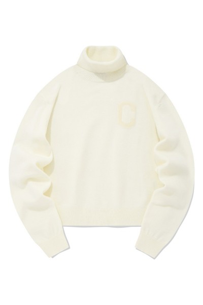 ニット・セーター COVERNAT C LOGO TURTLENECK KNIT UK1095 Covernat Unisex C Logo Turtleneck Knit Black | Turtlenecks