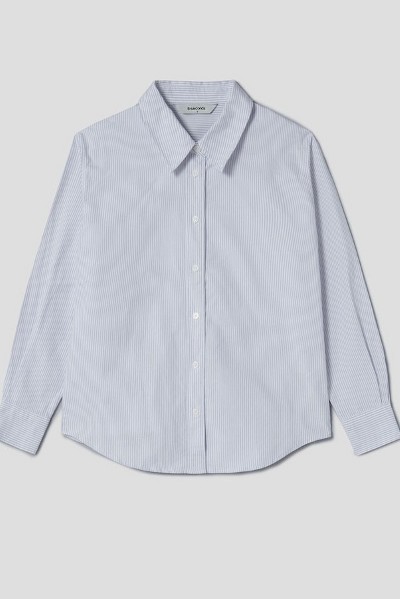 Covernat Unisex C Logo Oxford Half Shirt Purple | Collared