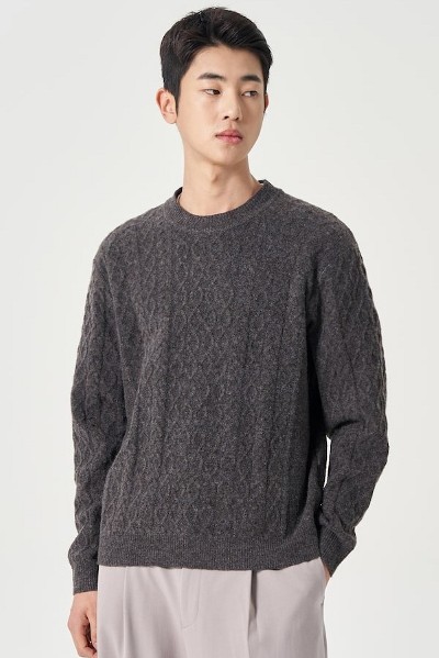 Covernat Unisex Lambs Wool Arch Logo Crew Neck Knit Ivory