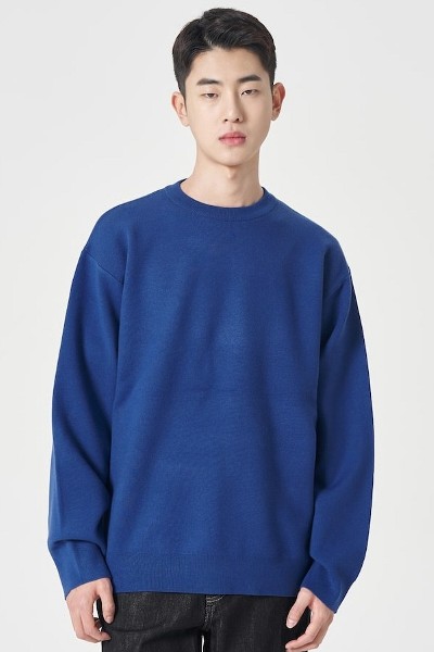 [COVERNAT]★Lambswool Heavy Gauge Crew Neck Knit Covernat Unisex Lambs Wool Heavy Guage Crew Neck Knit Black
