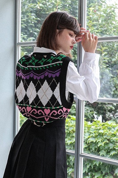 トップス Matin Kim HOODY POINT LOGO KNIT VEST Matin Kim Hoody Point Logo Knit Vest For Men In Black | Vests for