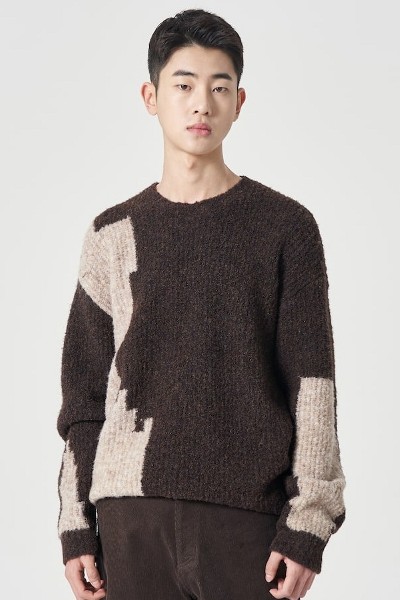 Covernat Unisex Middle C Logo Crew Neck Knit Black