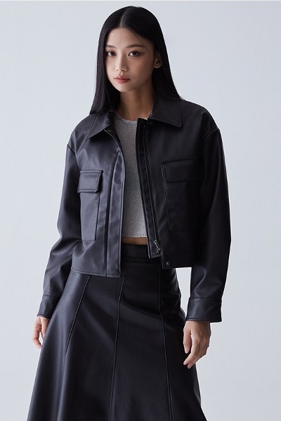 Makena Lace Up Faux Leather Jacket - Black | Fashion Nova