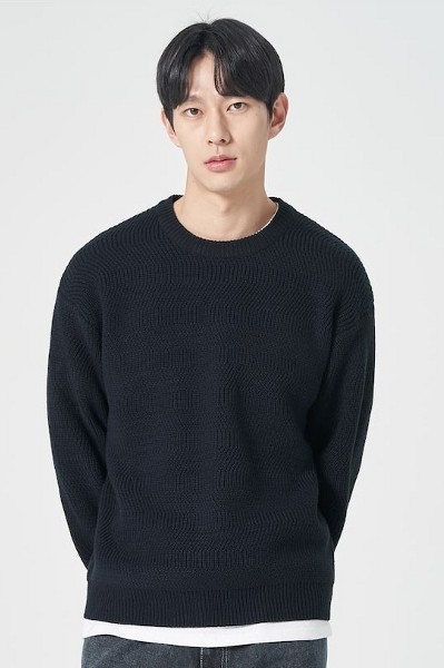 Covernat Unisex Lambs Wool C Logo Crew Neck Knit Blue