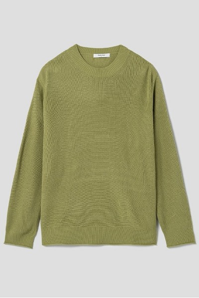 Covernat Unisex Lambs Wool C Logo Crew Neck Knit Blue