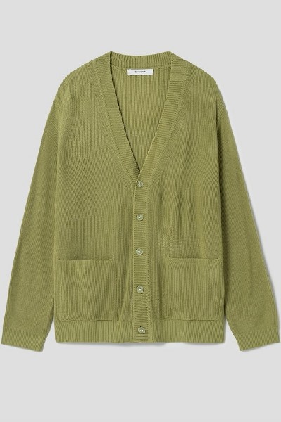 【COVERNAT】 C logo stonewashed round cardigan★男女兼用 COVERNAT C logo cable stonewashed round neck cardigan dark b
