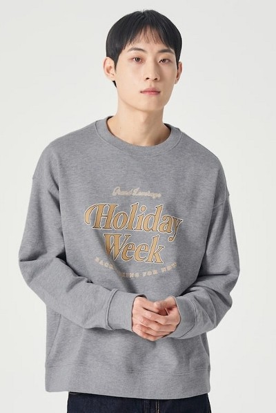 スウェット・トレーナー COVERNAT Small Authentic Dying Man to Man Charcoal Covernat Unisex Small Authentic Logo Sweatshirt Blue