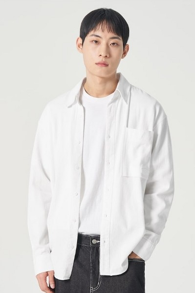 8seconds Twill Oversized Shirt White | Casual Shirts for Men
