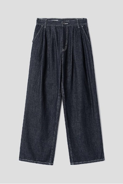 8seconds Two Tucks Crease Wide Denim Pants Navy | Wide for