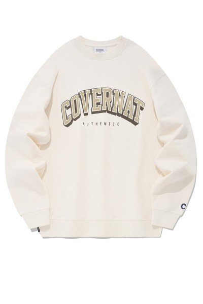 Covernat Unisex Semi Crop Raglan Hoodie Oatmeal