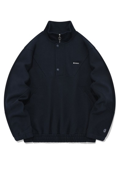 Covernat Unisex Oversized Chevron Sweat Anorak Navy