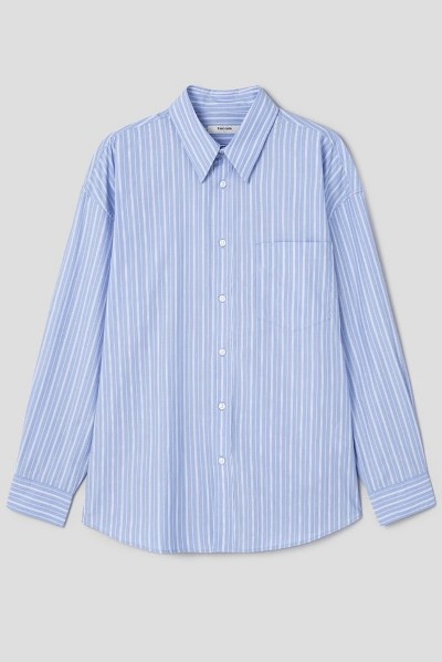 8seconds Poplin Stripes Oversized Shirt Blue | Casual Shirts 8seconds Poplin Stripes Oversized Shirt Blue | Casual Shirts