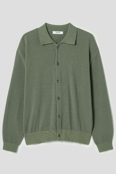 Covernat Unisex C Logo Oversized Sweat Cardigan Oatmeal