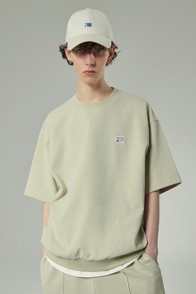 スウェット・トレーナー COVERNAT C logo fleece man to man oatmeal Covernat Unisex C Logo Half Zipup Sweatshirt Oatmeal
