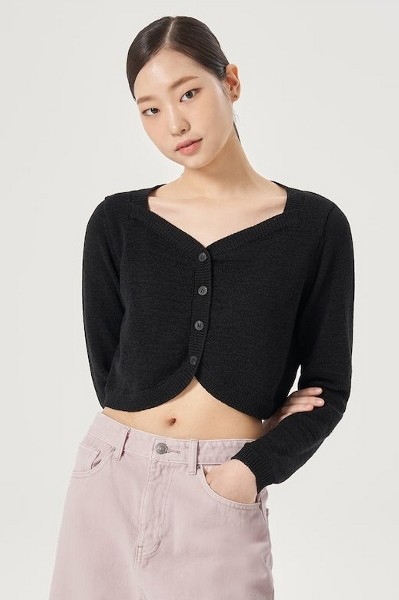 Matin Kim Button Bolero Knit Cardigan In Ivory | Cardigans
