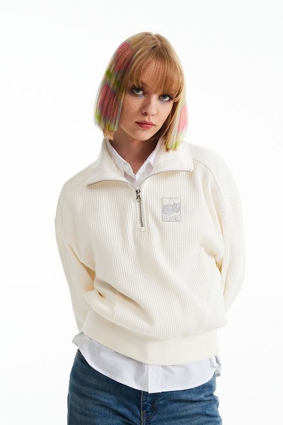 FCMM Unisex Club Team Classic Half Zipup Sweatshirt Oatmeal