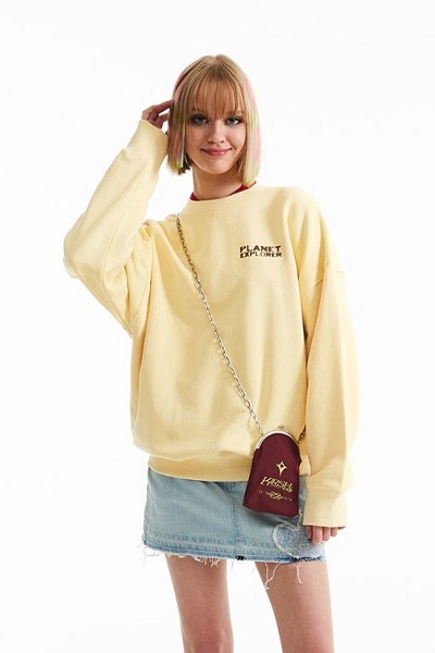 ★23SS★【COVERNAT】★Dual Melange C Logo Sweatshir.t★ Covernat Unisex Dual Melange C Logo Sweatshirt Header Gray