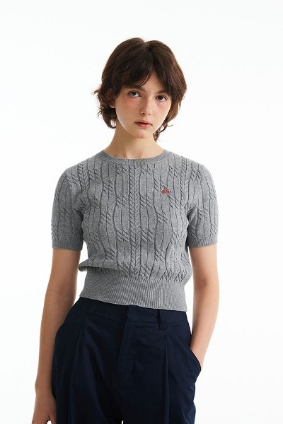 acme de la vie Adlv Circle Wappen Crop Short Sleeve Tee